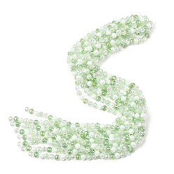 Светло-зеленый Стеклянные бусины с гальваническим покрытием , круглые, граненый(32 граненый), градиент цвета, светло-зеленый, 6 мм, отверстие : 1.2 мм, около 61 шт / нитка, 12.60'' (32 см)