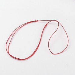 Red Korea Waxed Cotton Cord Necklace Making, Adjustable, Red, 14.5 inch~29 inch(37~74cm)