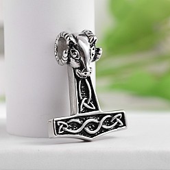 Antique Silver Anchor with Cattle Head 304 Stainless Steel Pendants, Antique Silver, 31.5x23.5x10mm, Hole: 5mm