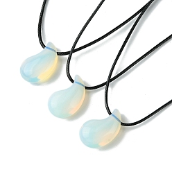 Опал Синтетические опалитовые подвесные ожерелья, воском шнура, Магатама, 14.17~27.95 дюйм (36~71 см)