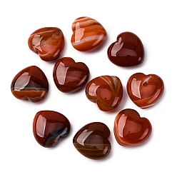 Полосатый Агат Натуральный красный полосатый агат/полосатый агат из пальмовых камней, исцеленный камень, сердце, 25x24~25x11.5~12 мм