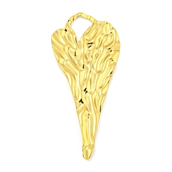 Настоящее золото 18K Ионное покрытие (ip) 304 большие подвески из нержавеющей стали, , шарма сердца, реальный 18 k позолоченный, 56x25x2 мм, отверстие : 2 мм