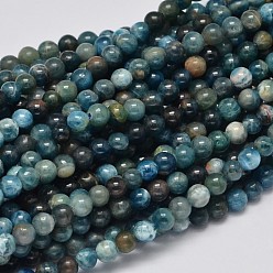 Apatite Round Natural Apatite Beads Strands, Grade AB, 8mm, Hole: 1mm, about 47pcs/strand, 15.7 inch