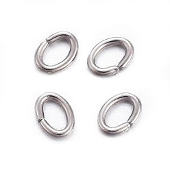 Stainless Steel Color 304 Stainless Steel Jump Rings, Open Jump Rings, Oval, Stainless Steel Color, 21 Gauge, 4x3x0.7mm, Inner Diameter: 1.5x2.5mm