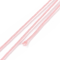 Pink Macrame Cotton Cord, Braided Rope, with Plastic Reel, for Wall Hanging, Crafts, Gift Wrapping, Pink, 1mm, about 30.62 Yards(28m)/Roll