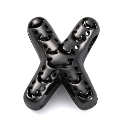 Letter X Латунные подвески, стойки покрытие, долговечный, без кадмия и без свинца, подвески с полыми буквами, Письмо X, 23.5x17.5x9.5 мм, отверстие : 4.7x3 мм