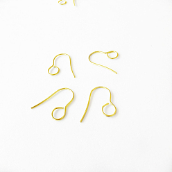 Золотой 100шт 316 гипоаллергенные французские серьги из нержавеющей стали, плоские крючки для серег, провод уха, с горизонтальной петлей, золотые, 18 мм, отверстие : 4.6 мм, 20 датчик, штифты : 0.8 мм