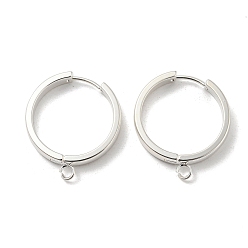 Silver 201 Stainless Steel Huggie Hoop Earrings Findings, with Vertical Loop, with 316 Surgical Stainless Steel Earring Pins, Ring, Silver, 24x4mm, Hole: 2.7mm, Pin: 1mm