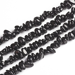 Spinel Natural Black Spinel Chips Beads Strands, 2.5~6x4.5~10.5mm, Hole: 0.8~1mm, about 33.86 inch(86cm)