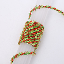 Разноцветный 3 многослойные хлопковые шнуры, металлические шнуры, витая веревка, красочный, 3 мм, около 27.34 ярдов (25 м) / рулон