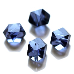 Prussian Blue Imitation Austrian Crystal Beads, Grade AAA, Faceted, Cornerless Cube Beads, Prussian Blue, 6x5.5x5.5mm, Hole: 0.7~0.9mm