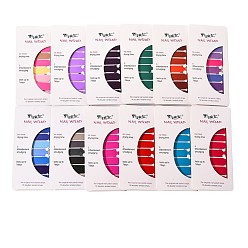 Mixed Color Full Cover Nail Stickers Kits, Self-adhesive, For Nail Tips Decorations, Translucent Aluminum Foil Zip Lock Plastic Bags, Resealable Bags, Mixed Color, 200x140mm, Inner Diameter: 12.5x15.5mm