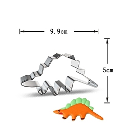 Stainless Steel Color DIY 430 Stainless Steel Dinosaur-shaped Cutter Candlestick Candle Molds, Fondant Biscuit Cookie Cutting Mould, Stainless Steel Color, 5x9.9x2.5cm
