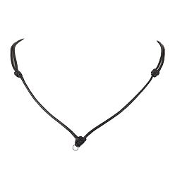 Black Adjustable Waxed Cord Pendant Necklaces, Black, 18~34-3/8 inch(45.6~87.4cm)