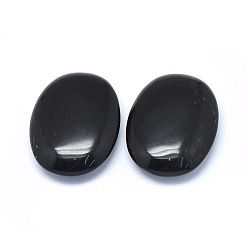 Obsidian Natural Obsidian Oval Palm Stone, Reiki Healing Pocket Stone for Anxiety Stress Relief Therapy, 44~45x33~34x9~12mm