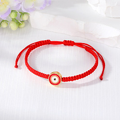 Red (large size) Colorful Vintage Eye Handmade Red Rope Braided Bracelet Jewelry with Demon Eye Charm