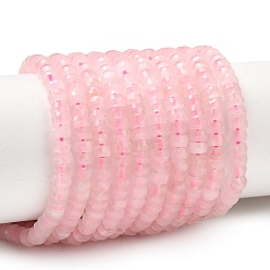 Розовый Кварц Природного розового кварца нитей бисера, рондель, граненые, 4x2.5 мм, отверстие : 0.9 мм, около 151~155 шт / нитка, 14.57''~14.96'' (37~38 см)