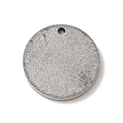 Stainless Steel Color Non-Tarnish 304 Stainless Steel Pendants, Textured, Flat Round, Stainless Steel Color, 17.5x2mm, Hole: 1.4mm