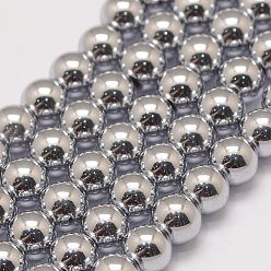 Magnetic Hematite Grade AA Magnetic Synthetic Hematite Bead Strands, Round, 10mm, Hole: 1.8mm, about 41pcs/strand, 16 inch