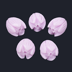Lilac Dyed Synthetic Coral Beads, Jasmine Flower, Lilac, 8~8.5x6.5~7mm, Hole: 1mm