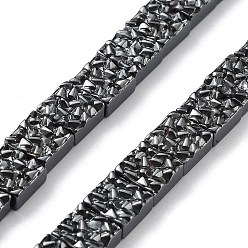 Non-magnetic Hematite Synthetic Non-Magnetic Hematite Beads Strands, Square, 8.5x8.5x4mm, Hole: 1mm, about 48pcs/strand, 15.75 inch(40cm)
