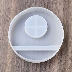 Плоский Круглый Силиконовые формы для свечей своими руками, формы для литья смолы, для уф-смолы, изготовление ювелирных изделий из эпоксидной смолы, плоско-круглые, 100x26 мм, отверстие : 42 мм