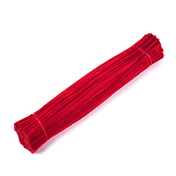Red Pipe Cleaners, DIY Chenille Stem Tinsel Garland Craft Wire, Red, 300~305x5~7mm, about 95~100 strip/bundle