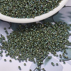 (DB1575) Opaque Avocado AB MIYUKI Delica Beads, Cylinder, Japanese Seed Beads, 11/0, (DB1575) Opaque Avocado AB, 1.3x1.6mm, Hole: 0.8mm, about 10000pcs/bag, 50g/bag