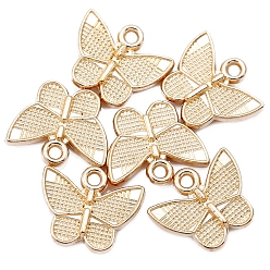 Light Gold Alloy Pendants, Butterfly, Light Gold, 11x13mm