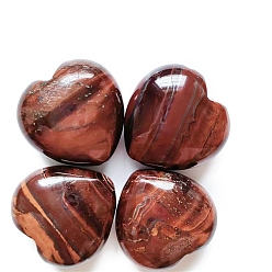 Tiger Eye Natural Tiger Eye Healing Stones, Heart Love Stones, Pocket Palm Stones for Reiki Ealancing, 30x30x15mm
