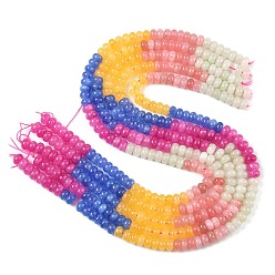 (52) Непрозрачная лаванда Нити градиентных бусин из натурального белого нефрита, окрашенные, рондель, разноцветные, 8.5x4.5~5.5 мм, отверстие : 1 мм, около 79 шт / нитка, 15.31'' (38.9 см)