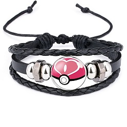 Style 1 Bracelet pokemon go time gem avec charme pokeball - bracelet en cuir diy