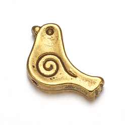 Antique Golden Tibetan Style Alloy Beads, Lead Free & Cadmium Free, Bird, Antique Golden, 9mm long, 15mm wide, 2.5mm thick, Hole: 1.5mm