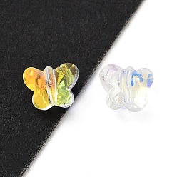 Прозрачный АВ К 9 стекло, имитация Австрийские кристаллические шарики, к 9 стекло, граненые, бабочка, ясно AB, 8x6x5 мм, отверстие : 1.2 мм