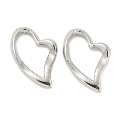 Stainless Steel Color 304 Stainless Steel Heart Linking Rings, Stainless Steel Color, 12.5x12.5x2mm