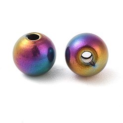 Rainbow Color Титановые бусины, круглые, Радуга цветов, 8x7 мм, отверстие : 2 мм