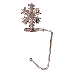 Platinum Iron & Alloy Hook Hangers, Mantlepiece Sock Hanger, for Christmas Ornaments, Snowflake, Platinum, 135mm