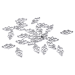 Stainless Steel Color 201 Stainless Steel Connector Charms, Heart Links with Infinity, Stainless Steel Color, 8x16x1mm, Hole: 1.2mm