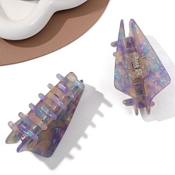 лаванда Заколки для волос в форме когтей из ацетата целлюлозы, аксессуары для волос для женщин и девочек, треугольные, лаванда, 80x45x30 мм