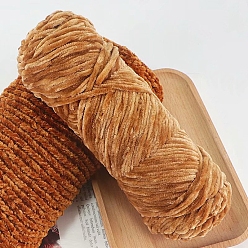 Sandy Brown Wool Chenille Yarn, Velvet Hand Knitting Threads, for Baby Sweater Scarf Fabric Needlework Craft, Sandy Brown, 3mm, about 87.49 Yards(80m)/Skein