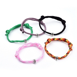 Mixed Color Bracelet Making, with Polyester & Spandex Cord Ropes and Tibetan Style Alloy Hangers, Mixed Color, 2-1/4 inch(5.7cm)