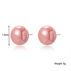 E2208-2 Pink Pearl Colorful Mermaid Heart Pearl Earrings for Women with Baroque Style and High-end Feel