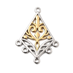 Золотой & Цвет Нержавеющей Стали Ионное покрытие (ip) 304 звенья компонентов люстры из нержавеющей стали, воздушный змей, золотые и нержавеющая сталь цвет, 38x28.5x2.5 мм, отверстия : 1.6 mm и 1.8 мм