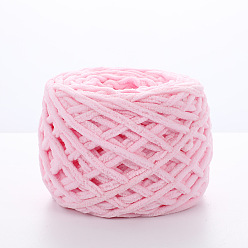 Pearl Pink Soft Crocheting Polyester Yarn, Thick Knitting Yarn for Scarf, Bag, Cushion Making, Pearl Pink, 6mm
