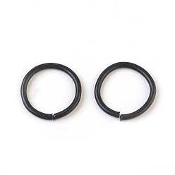 Black Spray Painted Iron Open Jump Rings, Round, Black, 18 Gauge, 10x1mm, Inner Diameter: 8mm