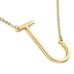 Golden J Stylish 26-Letter Alphabet Necklace for Women - Fashionable European and American Jewelry Accessory