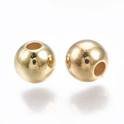 Light Gold Ccb perles en plastique, ronde, or et de lumière, 5x4.5mm, Trou: 1.5mm