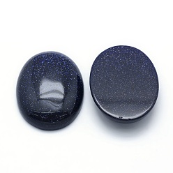 Blue Goldstone Synthetic Blue Goldstone Cabochons, Oval, 40x30x7.5~8mm
