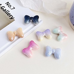Mixed Color Printed Acrylic Beads, Two Tone, Bowknot, Mixed Color, 28.8x20.8x11.2mm, Hole: 3mm