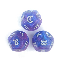 Mauve 3Pcs Constellation Glitter Acrylic Polyhedral Dice Set, for RPG Role Playing Games, Polygon, Mauve, 20mm